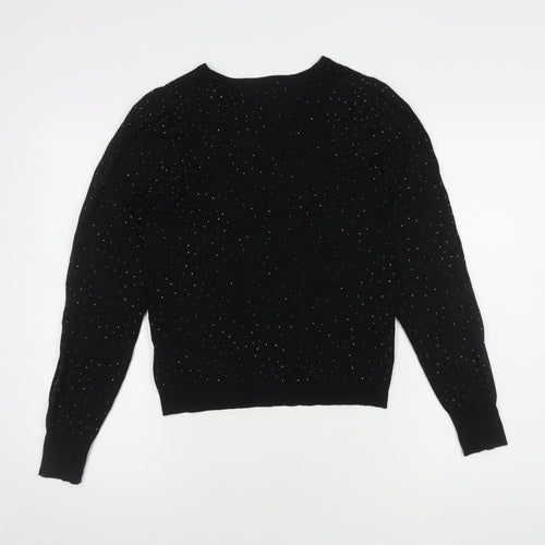 Warehouse Women's Black Studded Pullover Jumper Size 10