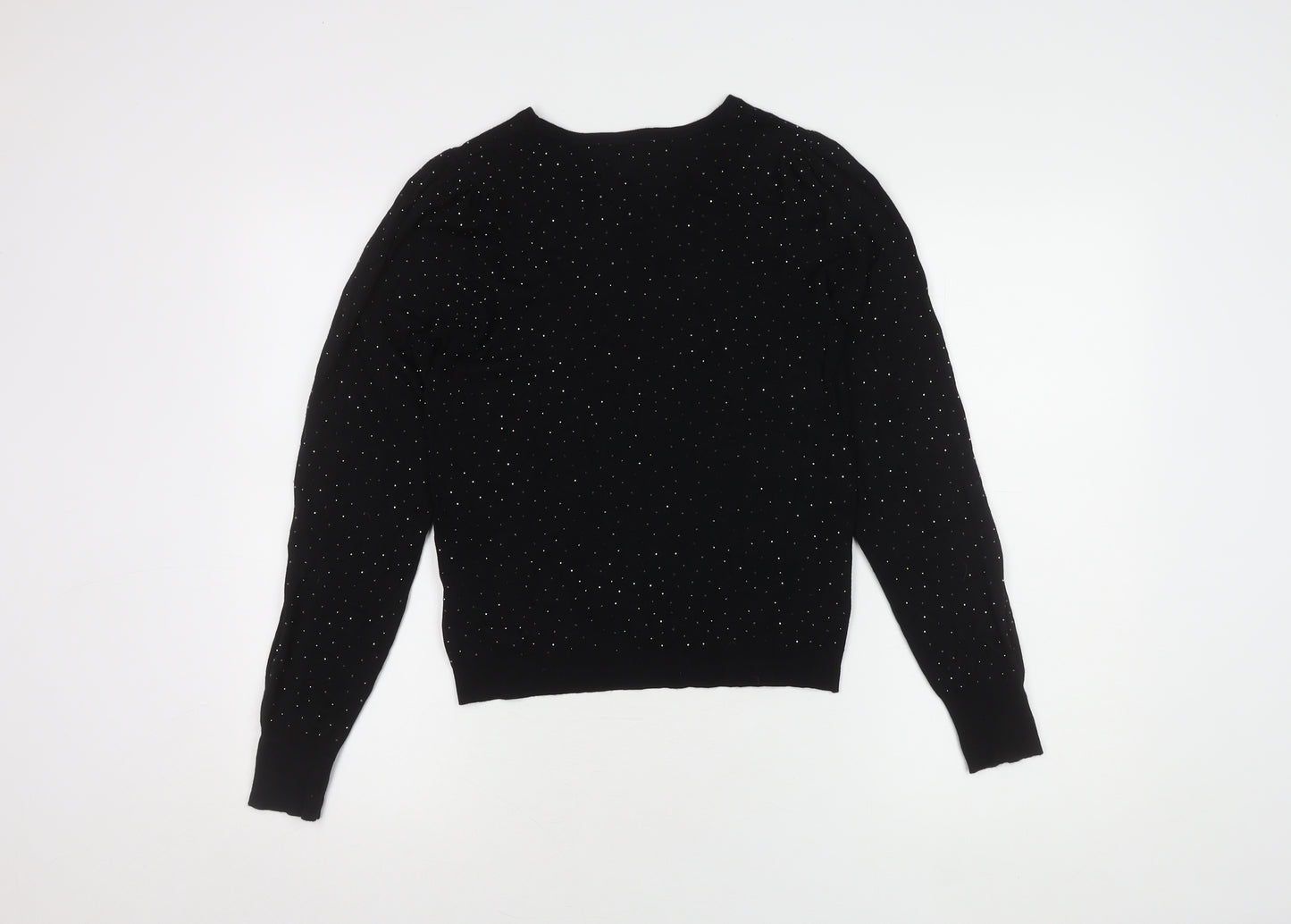 Warehouse Women's Black Studded Pullover Jumper Size 10