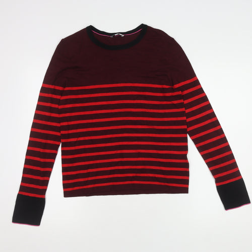 Warehouse Women's Red Striped Pullover Jumper Size 16