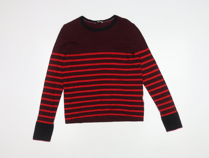 Warehouse Women's Red Striped Pullover Jumper Size 16