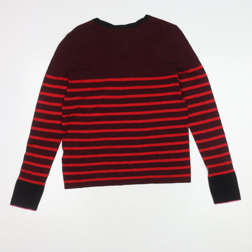 Warehouse Women's Red Striped Pullover Jumper Size 16