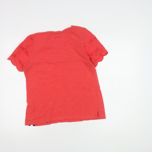 Joules Women's Red Cotton T-Shirt UK 10 Casual