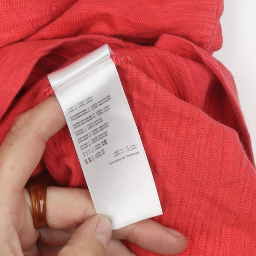Joules Women's Red Cotton T-Shirt UK 10 Casual