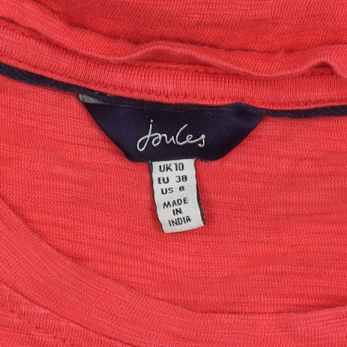 Joules Women's Red Cotton T-Shirt UK 10 Casual