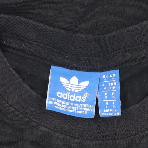 Adidas Men's Black Graphic Print T-Shirt, Size S
