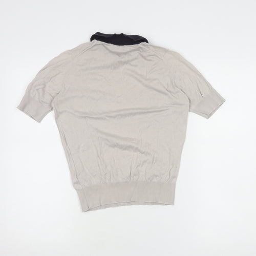 John Smedley Unisex Beige Polo Shirt, M, 100% Cotton, Excellent