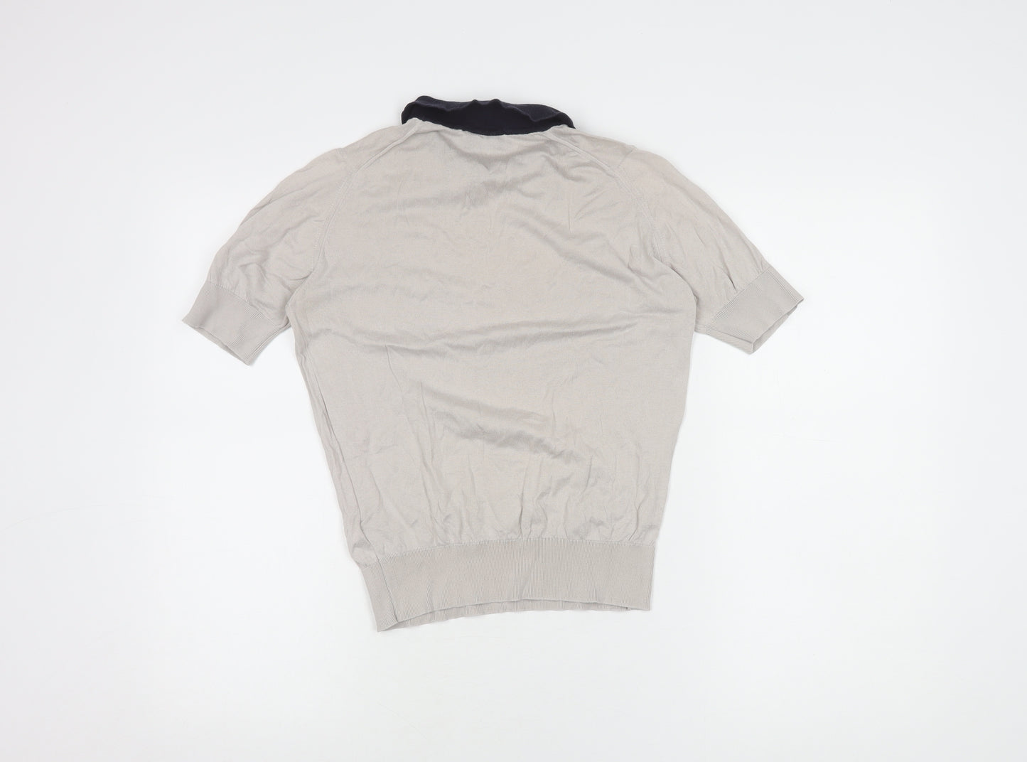John Smedley Unisex Beige Polo Shirt, M, 100% Cotton, Excellent