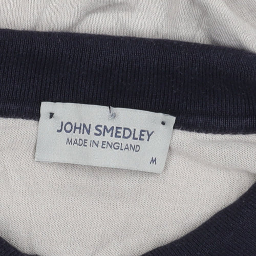 John Smedley Unisex Beige Polo Shirt, M, 100% Cotton, Excellent