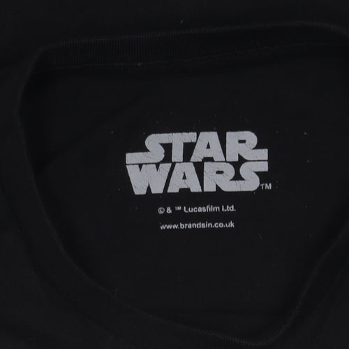 Star Wars Boys Black T-Shirt 11-12 Years Mandalorian Graphic