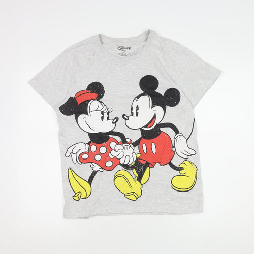 Disney Women's Grey T-Shirt Size 10/12 Minnie Mickey