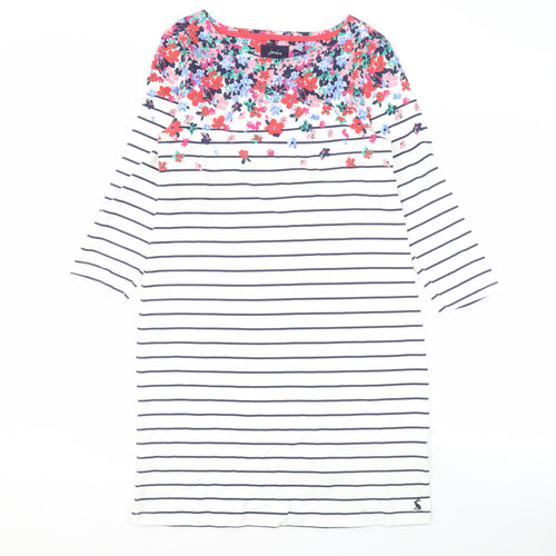 Joules Women's Multicoloured Floral Stripe Dress Size 10