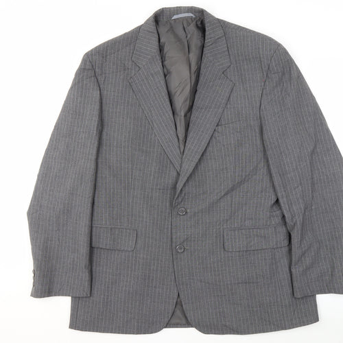 Scott International Men's Grey Striped Blazer, Size 44