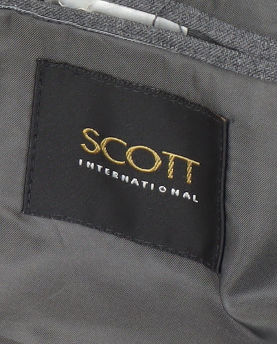 Scott International Men's Grey Striped Blazer, Size 44