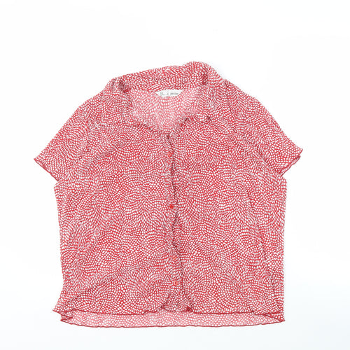 BHS Women’s Red Petite Collared Blouse Size 20