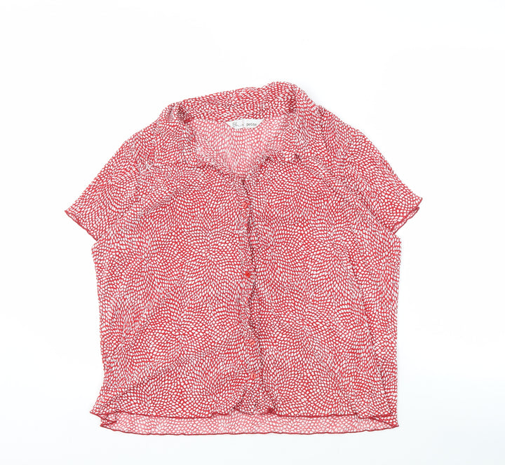 BHS Women’s Red Petite Collared Blouse Size 20