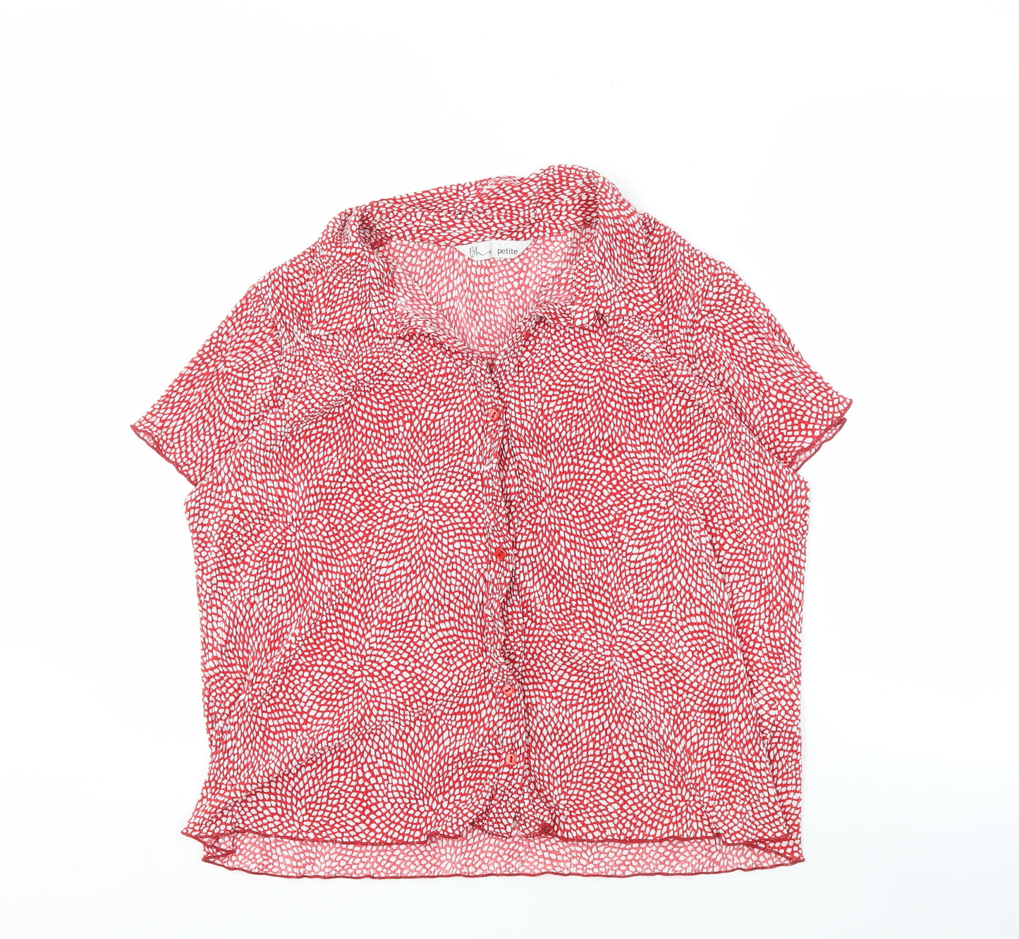 BHS Women’s Red Petite Collared Blouse Size 20