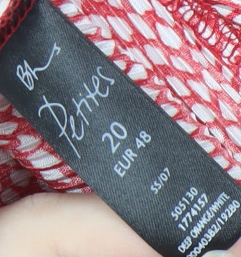 BHS Women’s Red Petite Collared Blouse Size 20