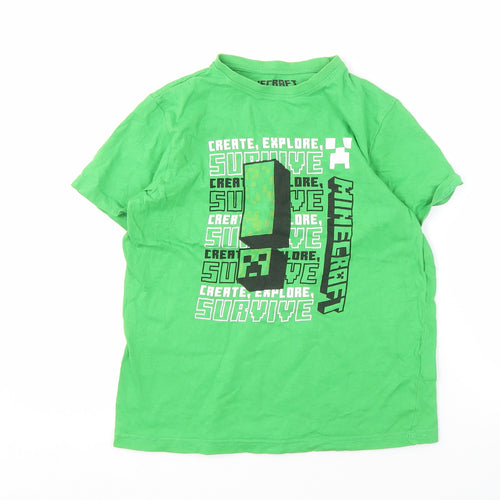 Boys Green Minecraft Graphic T-Shirt - 10-11 Years