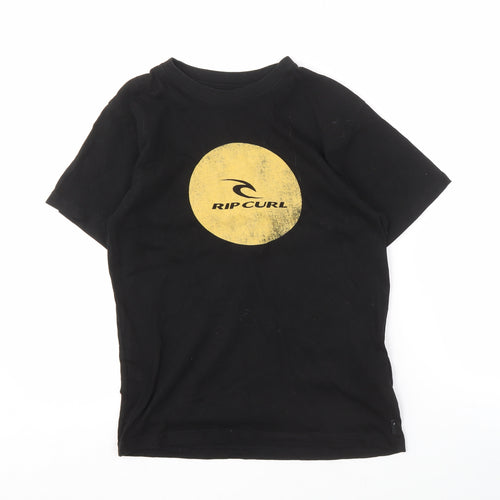 Rip Curl Boys Black Cotton T-Shirt, Size 12, Short Sleeve
