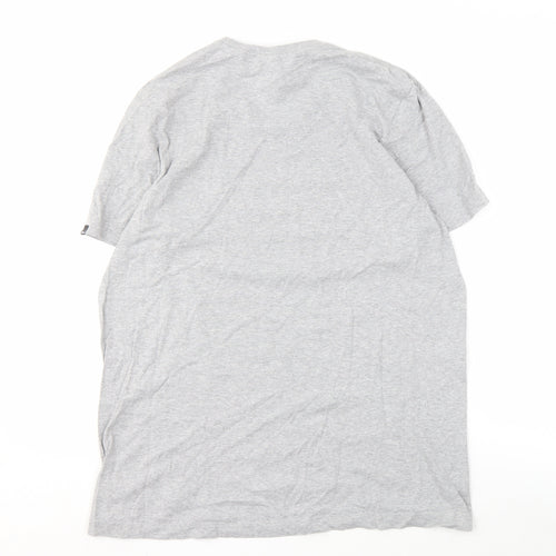 Adidas Men's Grey M Logo T-Shirt, Cotton, Graphic Print