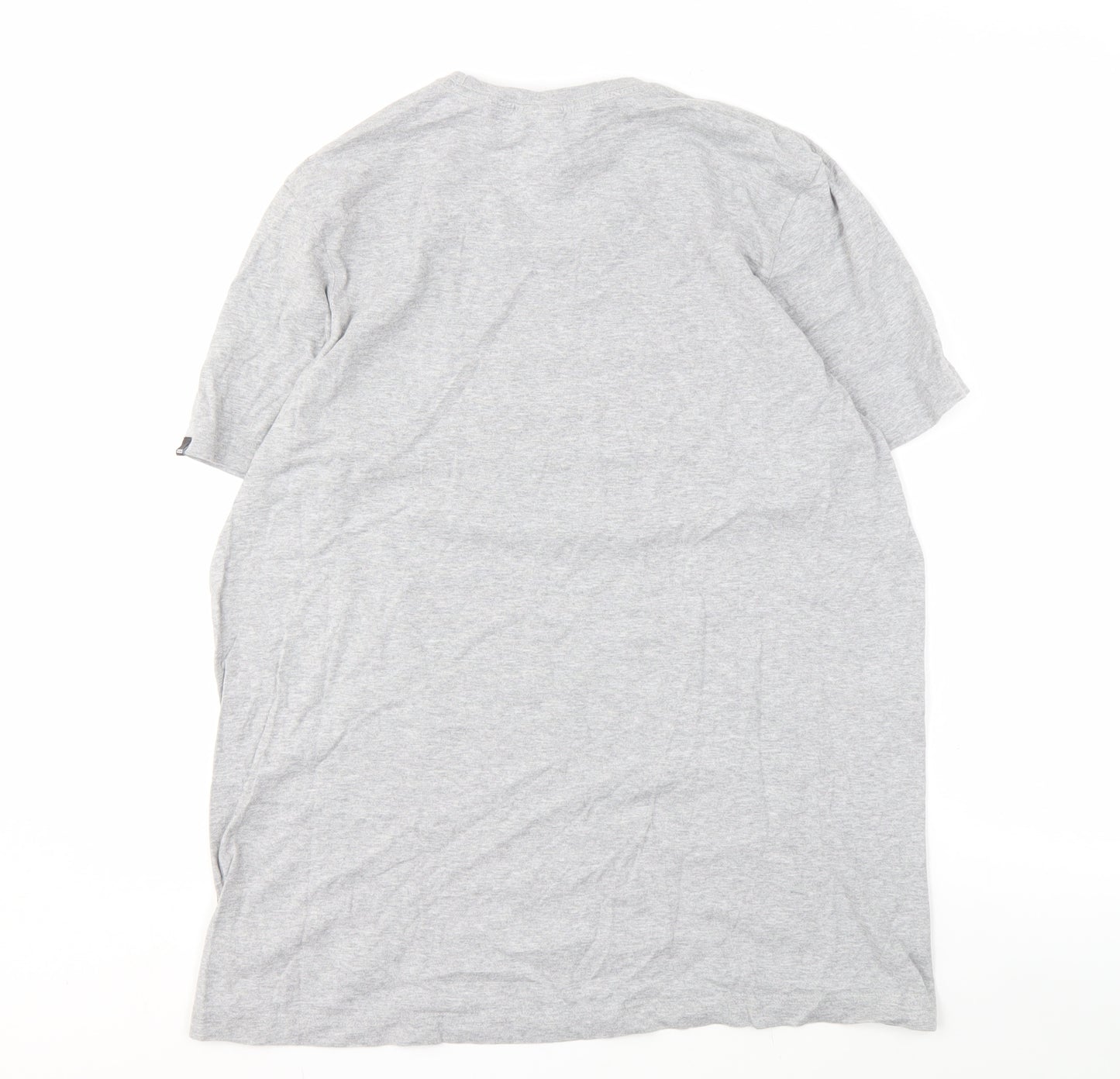 Adidas Men's Grey M Logo T-Shirt, Cotton, Graphic Print