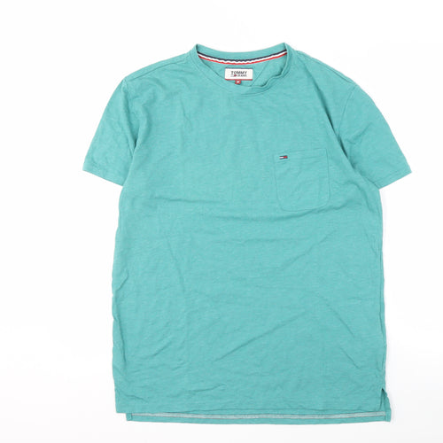 Tommy Jeans Men's Green M T-Shirt, Short Sleeve, Logo Detail