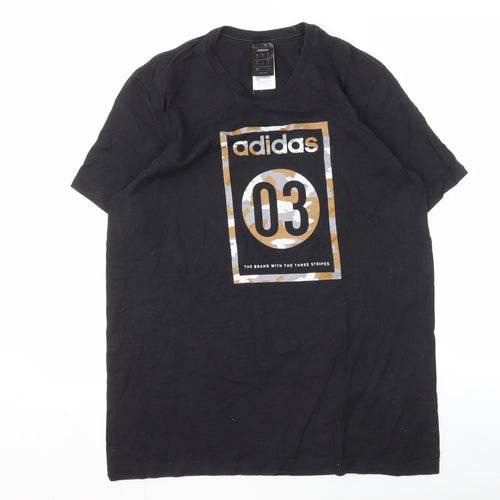 Adidas Men’s M Black Graphic Print T-Shirt