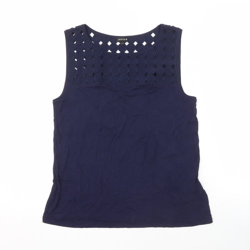 Jaeger Women's Blue S Tank Top Sleeveless Casual