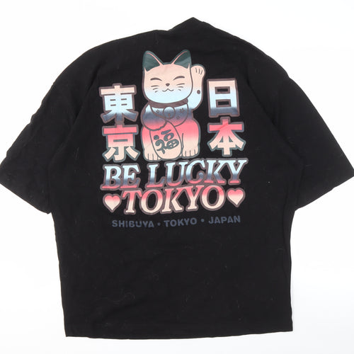 ASOS DESIGN Men’s Black Tokyo Anime T-Shirt, Size S