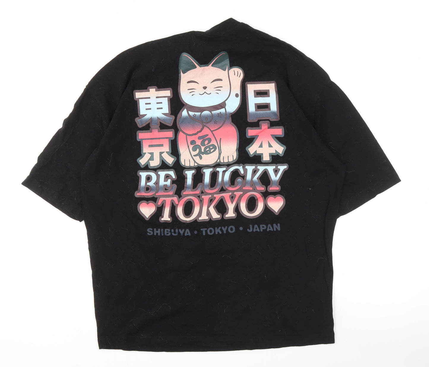 ASOS DESIGN Men’s Black Tokyo Anime T-Shirt, Size S