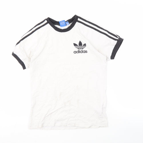Adidas Boys White Short Sleeve Logo T-Shirt Size S