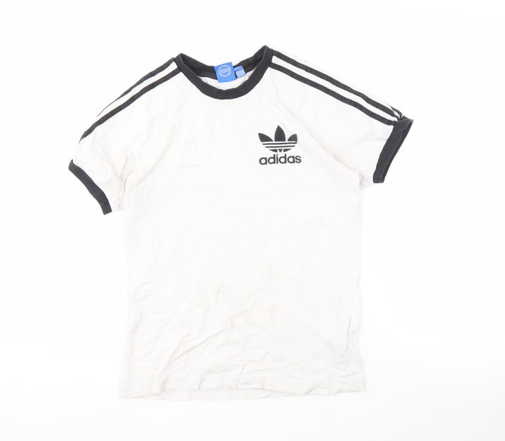 Adidas Boys White Short Sleeve Logo T-Shirt Size S