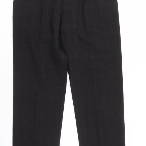Marks and Spencer Men's Black Check Dress Pants, Size 36