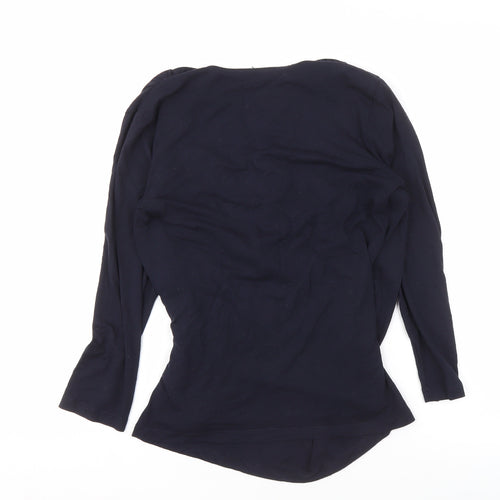 Hobbs Women's Cowl Neck Long Sleeve Top in Navy, Size S
