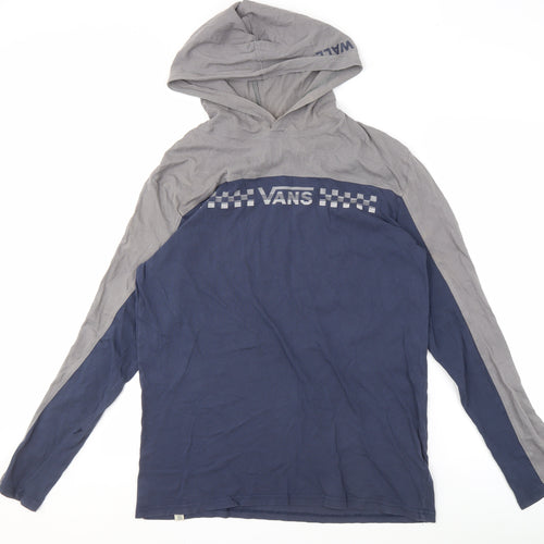 Vans Men's Blue Grey Pullover Hoodie M Skate