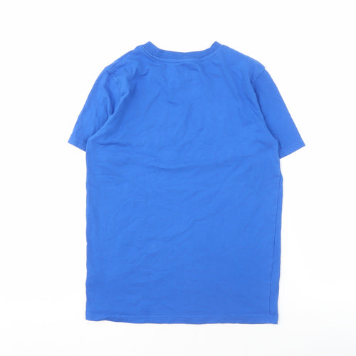 Champion Boys Blue Logo T-Shirt, Size L, Crew Neck, Casual