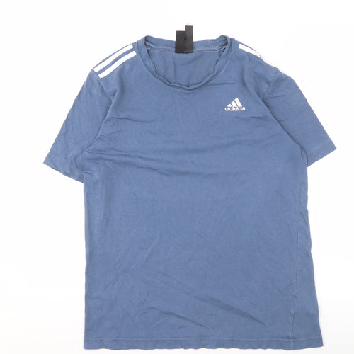 Adidas Men's Blue Cotton Short Sleeve T-Shirt, Size S