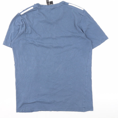 Adidas Men's Blue Cotton Short Sleeve T-Shirt, Size S