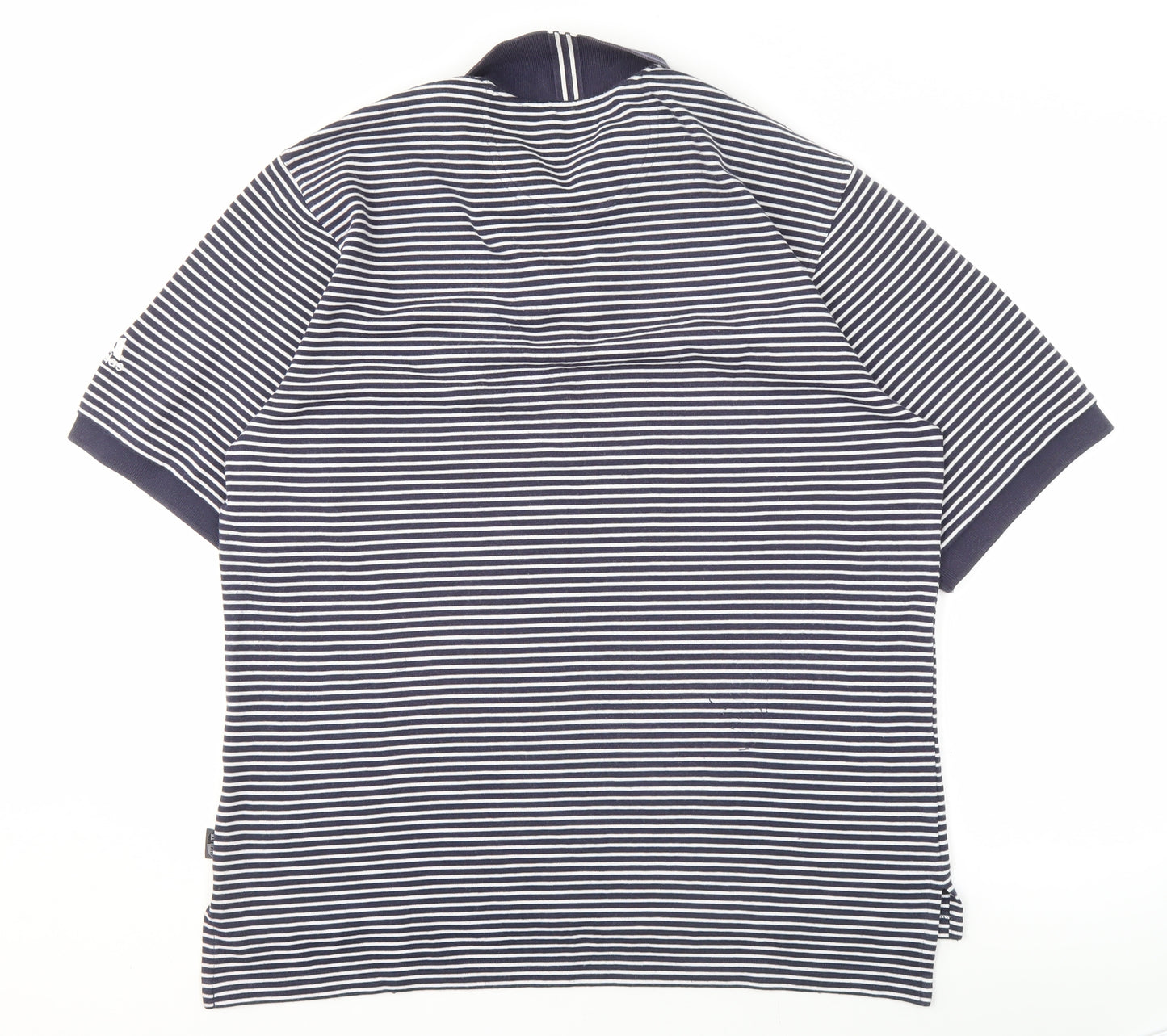 Adidas Men's Blue Striped Polo Shirt M