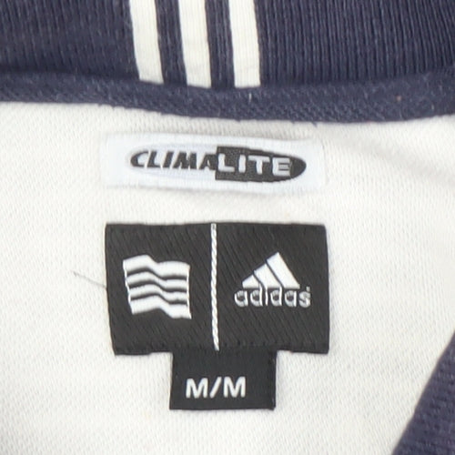 Adidas Men's Blue Striped Polo Shirt M