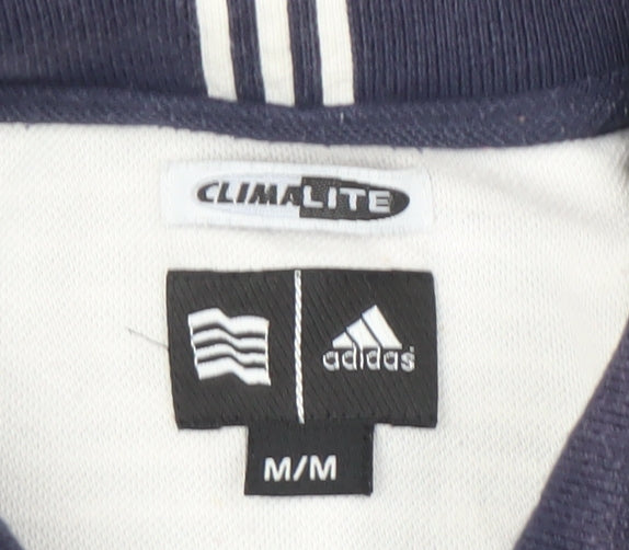 Adidas Men's Blue Striped Polo Shirt M