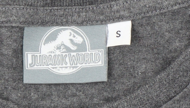 Jurassic World Grey Men's Graphic Tee, Size S, Movie Logo