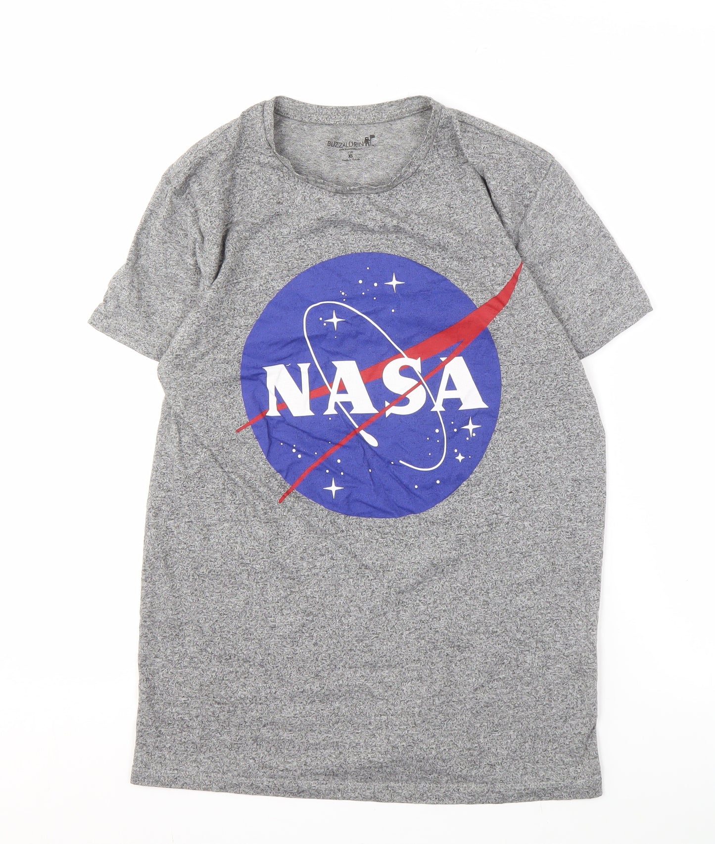 Buzz Aldrin Men’s Grey NASA Graphic T-Shirt XS