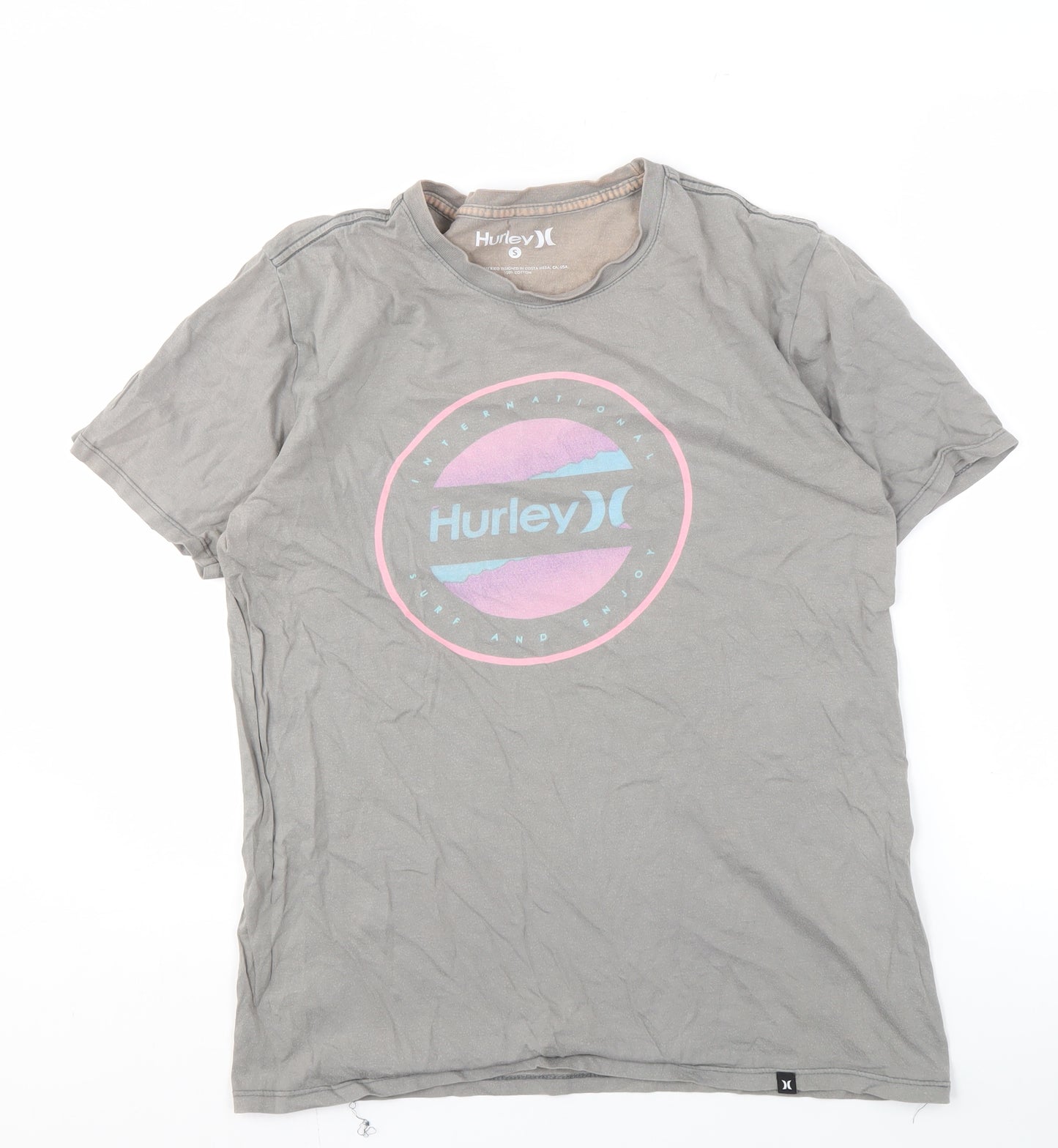 Hurley Men's Grey Graphic Print T-Shirt S