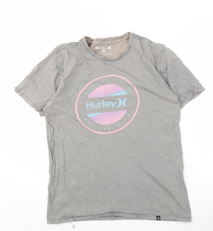 Hurley Men's Grey Graphic Print T-Shirt S