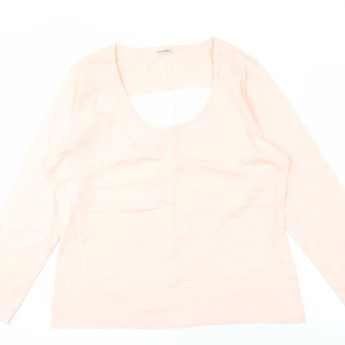 Damart Women's Beige Scoop Neck Long Sleeve Top