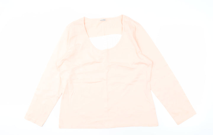 Damart Women's Beige Scoop Neck Long Sleeve Top