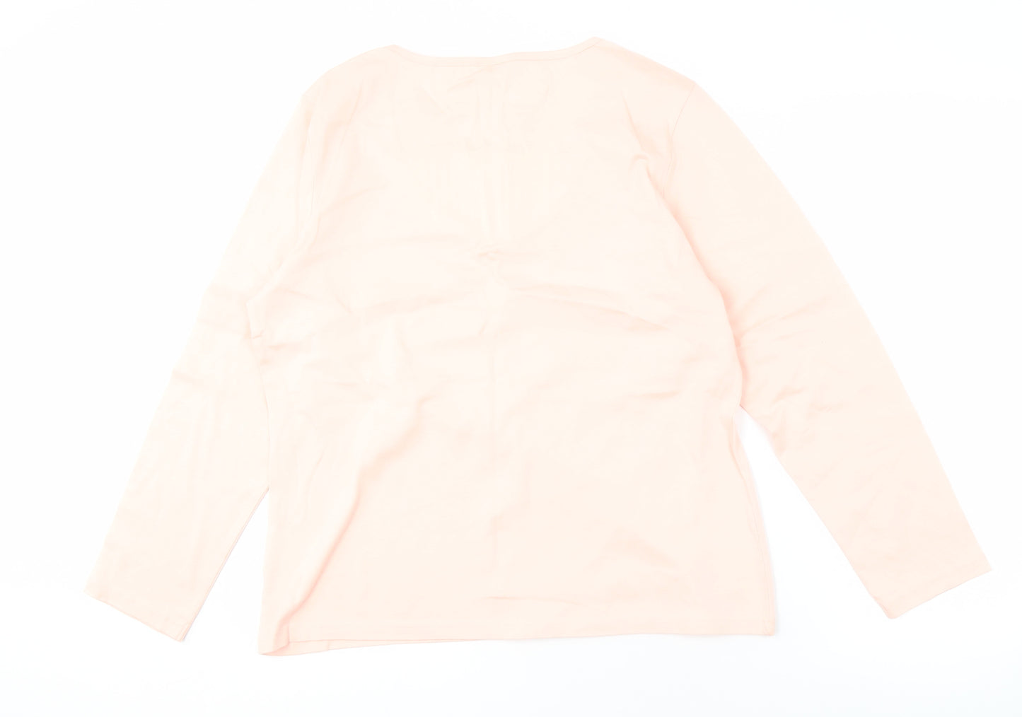 Damart Women's Beige Scoop Neck Long Sleeve Top