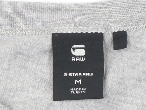 G-Star RAW Men's Grey Graphic T-Shirt, Medium