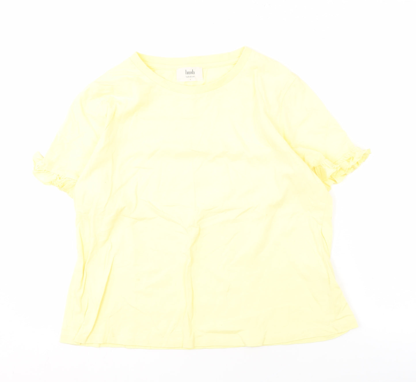 Hush Women's Yellow Cotton T-Shirt, Size S